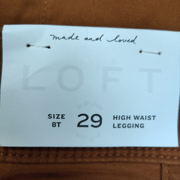 LOFT brown high waist legging pants size 29 / 8T - Picture 4 of 7